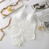other : Ensemble Femme Lin Sous Vêtement Dentelle in Blanc M (45-65kg) van Seroa