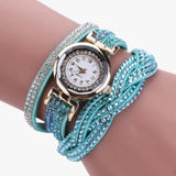 Montre Femme Élégante avec Bracelet Long en Cuir Véritable Noir - Style Unique