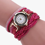 Montre Femme Élégante avec Bracelet Long en Cuir Véritable Noir - Style Unique