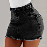 skirts : Jean Femme Polyester Ajustée in Noir van Seroa