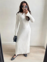 dresses : Robe Maxi Femme Manches Longues in Blanc van Seroa