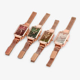 Watches : Montre pour femme carrée avec cadran vert et bracelet magnétique in van Seroa