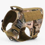 Pets & Supplies : Harnais Tactique Militaire Noir en Nylon Rembourré pour Grands Chiens avec Poignée Robuste in Harnais camouflage van Seroa