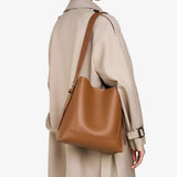 Sac à Bandoulière Femme Grand en Cuir Véritable Noir - Élégant et Spacieux