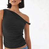 top blouses : Top Femme Denim Asymétrique in van Seroa