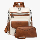 Bags : Grand Sac à dos pour Femme en Cuir Véritable Noir avec Compartiments pour le Travail et les Voyages in B van Seroa