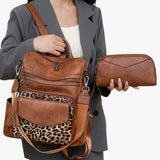 Bags : Grand Sac à dos pour Femme en Cuir Véritable Noir avec Compartiments pour le Travail et les Voyages in van Seroa