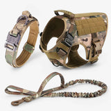 Pets & Supplies : Harnais Tactique Militaire Noir en Nylon Rembourré pour Grands Chiens avec Poignée Robuste in Ensemble camouflage van Seroa