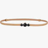 Women's Belt : Ceinture fine en cuir véritable - Élégance réglable Femme in kaki 100 cm van Seroa