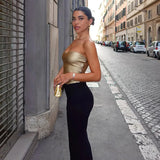 top blouses : Crop Top Femme Vintage Doré in van Seroa