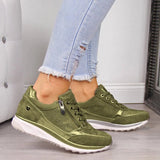 other : Baskets confortables et avec panneau pailleté Maille Femme in Vert van Seroa