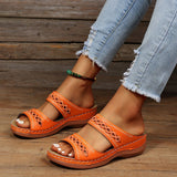 sandals : Sandales confort à enfiler avec soutien de voûte plantaire doux Femme in Orange van Seroa