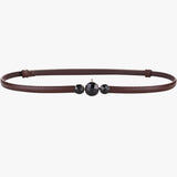 Women's Belt : Ceinture fine en cuir véritable - Élégance réglable Femme in café 100 cm van Seroa