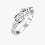 Jewelry : Bague Argent Sterling 925 Femme, Design Élégant avec Zircons Blancs, Taille Réglable in Argento van Seroa