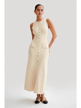 dresses : Robe Longue Femme sans Manches in Blanc van Seroa