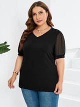 top blouses : T-shirt Femme Manches Bouffantes Col in van Seroa