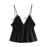 top blouses : Top Femme Haut Dentelle in Noir van Seroa