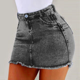 skirts : Jean Femme Polyester Ajustée in Gris van Seroa