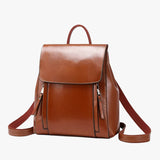 Sac à dos Femme en Cuir Véritable, Élégant pour l'École, le Travail et les Voyages