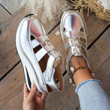 Sandales pour femmes : Sandales Femme Confort Cuir Noir Élégantes & Ergonomiques in Argent van Seroa