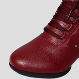 Shoes : Bottes blanches en cuir véritable avec lacets et fermeture éclair Femme in van Seroa