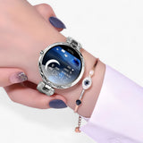 watches : Montre connectée pour femmes Argent Étanche - Montre élégante avec Cardiofréquencemètre & Tracker d'activités in van Seroa