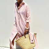swimwear : Robe d'été ample en coton pour femme - Confortable et légère in Rose van Seroa