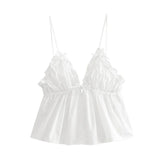 top blouses : Top Femme Haut Dentelle in Blanc van Seroa