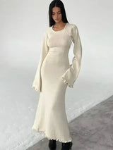 dresses : Robe Maxi Femme Évasé Élégant Vert in van Seroa