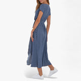 Dresses : Robe Élégante Femme Nery avec Col en V Profond, Robe de Soirée d'Été Décontractée in van Seroa