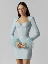 dresses : Robe Femme Mini Structurée Luxe in Bleu van Seroa
