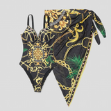 Swimwear : Maillot de Bain Une Pièce Femme Noir Col V, Bretelles Larges, Couverture Totale - S-XL in Néron van Seroa
