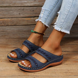sandals : Sandales confort à enfiler avec soutien de voûte plantaire doux Femme in Bleu van Seroa