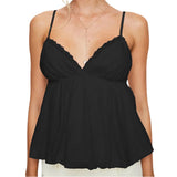 top blouses : Top Femme Haut Dentelle Fluide in Noir van Seroa
