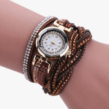 Montre Femme Élégante avec Bracelet Long en Cuir Véritable Noir - Style Unique