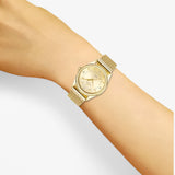 Montre Femme Luxe Dorée en Acier Inoxydable avec Diamants, Élégante et Raffinée