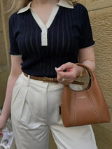 top blouses : Top Femme Polo Stylé Maille in van Seroa