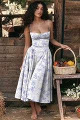 dresses : Robe Midi Élégante À Bretelles Fines Inspirée Du Style Vintage Femme in Lila van Seroa