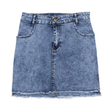 skirts : Jean Femme Polyester Ajustée in Bleu Clair van Seroa
