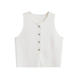 top blouses : Gilet sans Manche Femme Ajusté in Blanc van Seroa