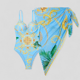 Swimwear : Maillot de Bain Une Pièce Femme Noir Col V, Bretelles Larges, Couverture Totale - S-XL in Azuré van Seroa