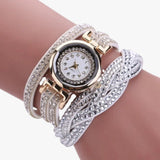 Montre Femme Élégante avec Bracelet Long en Cuir Véritable Noir - Style Unique