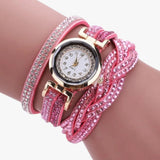 Montre Femme Élégante avec Bracelet Long en Cuir Véritable Noir - Style Unique