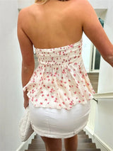 top blouses : Top Femme Haut Bustier Fleuri in van Seroa