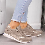 other : Baskets confortables et avec panneau pailleté Maille Femme in Kaki van Seroa