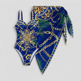 Swimwear : Maillot de Bain Une Pièce Femme Noir Col V, Bretelles Larges, Couverture Totale - S-XL in Bleu van Seroa