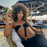 swimwear : Sexy Maillot de Bain Asymétrique à Découpes avec Anneaux Dorés Femme in van Seroa
