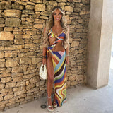 swimwear : Jupe Longue Femme Imprimé Fluide in Multicolore van Seroa