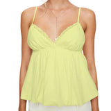 top blouses : Top Femme Haut Dentelle Fluide in Vert van Seroa