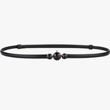 Women's Belt : Ceinture fine en cuir véritable - Élégance réglable Femme in noir 100 cm van Seroa